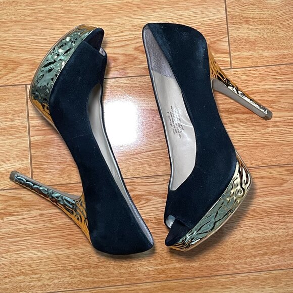 Enzo Angiolini Black Leather Heels - Picture 1 of 4